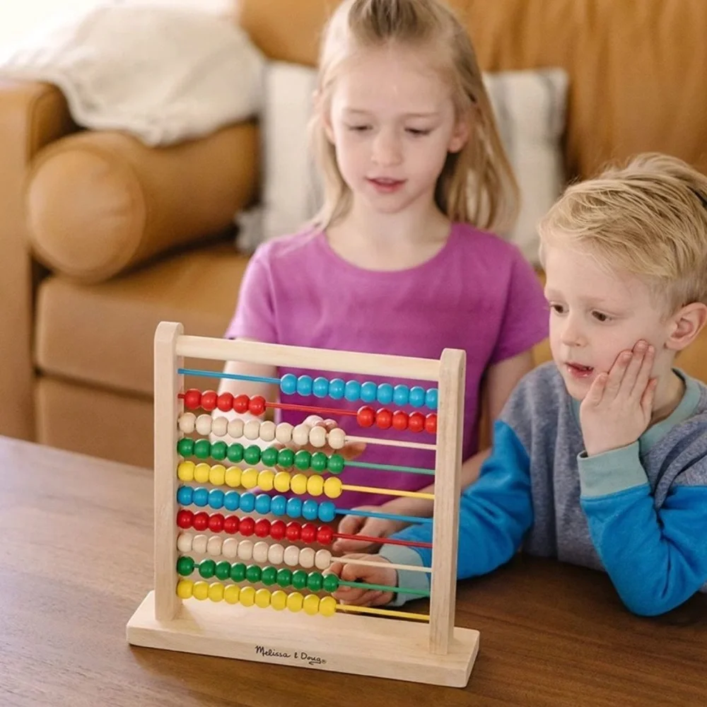 Melissa & Doug Abacus - Classic Wooden Educational Counting Toy With 100 Beads